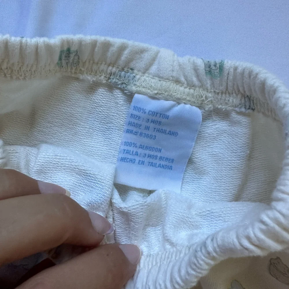 VINTAGE! Adorable Cream Baby Bloomers with Animal Embroidery